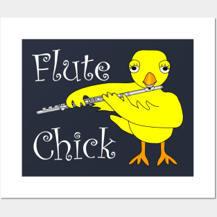 Flute Chick Text Posters and Art